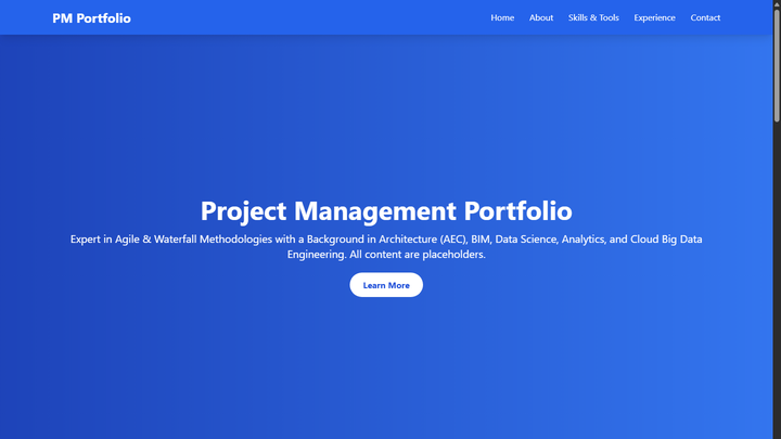 Preview of Project Management website